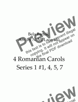 page one of  4 Romanian Carols Series 1 #1, 4, 5, 7 