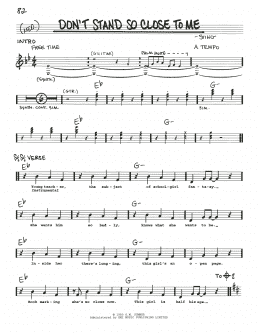 page one of Don't Stand So Close To Me (Real Book – Melody, Lyrics & Chords)