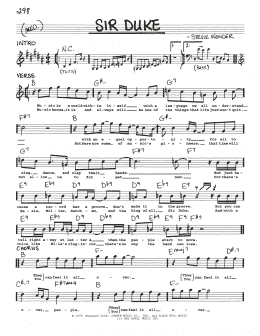 page one of Sir Duke (Real Book – Melody, Lyrics & Chords)