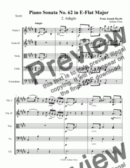 page one of Piano Sonata in E-flat major, Hob.XVI:52, Movement 2