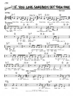 page one of If You Love Somebody Set Them Free (Real Book – Melody, Lyrics & Chords)