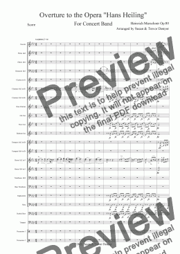 page one of Overture Hans Heiling - Marschner - Concert Band - Score