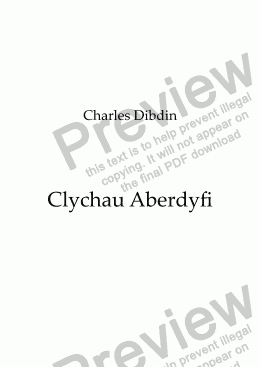 page one of Clychau Aberdyfi (The Bells of Aberdovey) - Piano Arrangement