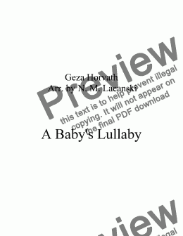 page one of A Baby's Lullaby 