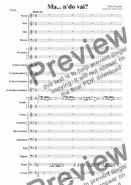 page one of Ma n'do vai  For Wind Band - Alberto Sordi