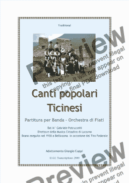 page one of Canti popolari ticinesi  (Svizzera)