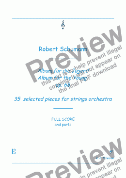 page one of Schumann op68 strings orchestra Full Score