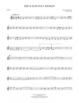 page one of She's Always A Woman (French Horn Solo)