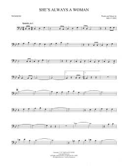 page one of She's Always A Woman (Trombone Solo)