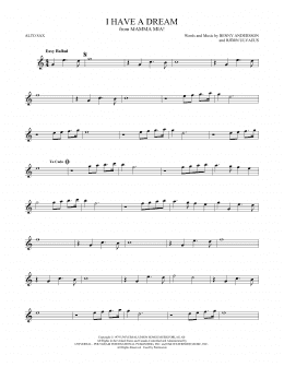 page one of I Have A Dream (Alto Sax Solo)