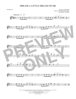 page one of Dream A Little Dream Of Me (Tenor Sax Solo)