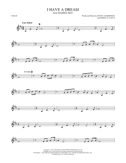 page one of I Have A Dream (Violin Solo)