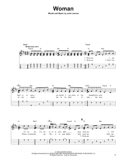 page one of Woman (Easy Ukulele Tab)