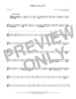 page one of Free Fallin' (Tenor Sax Solo)