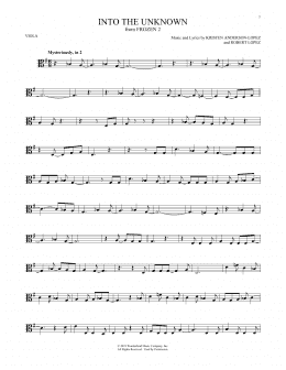 page one of Into The Unknown (from Disney's Frozen 2) (Viola Solo)