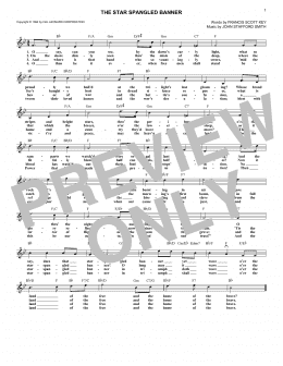 page one of The Star-Spangled Banner (Lead Sheet / Fake Book)