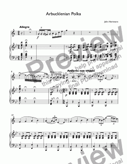 page one of Hartmann - Arbucklenian Polka for trumpet Bb & piano