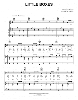 page one of Little Boxes (Piano, Vocal & Guitar Chords (Right-Hand Melody))