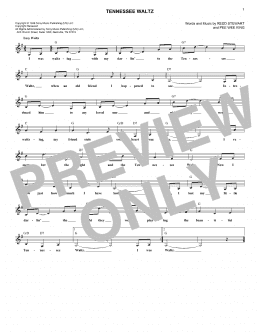 page one of Tennessee Waltz (Lead Sheet / Fake Book)