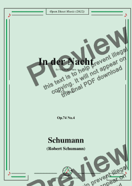 page one of Schumann-In der Nacht,Op.74 No.4,in A flat Major