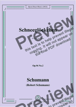 page one of Schumann-Schneeglockchen,Op.96 No.2,in A Major