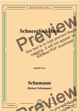 page one of Schumann-Schneeglockchen,Op.96 No.2,in B flat Major