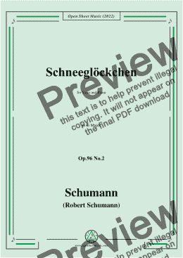 page one of Schumann-Schneeglockchen,Op.96 No.2,in G Major