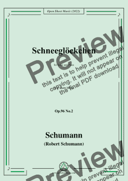 page one of Schumann-Schneeglockchen,Op.96 No.2,in F sharp Major