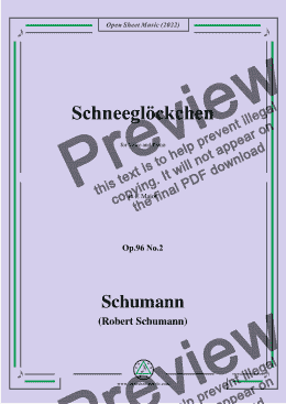 page one of Schumann-Schneeglockchen,Op.96 No.2,in E Major