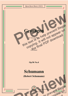 page one of Schumann-Gesungen,Op.96 No.4,in b minor