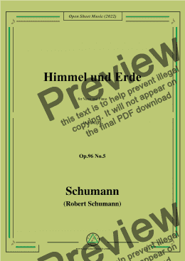 page one of Schumann-Himmel und Erde,Op.96 No.5,in A Major