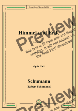 page one of Schumann-Himmel und Erde,Op.96 No.5,in B Major