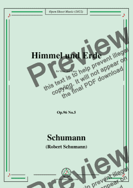 page one of Schumann-Himmel und Erde,Op.96 No.5,in C Major