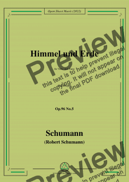 page one of Schumann-Himmel und Erde,Op.96 No.5,in G Major