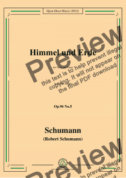 page one of Schumann-Himmel und Erde,Op.96 No.5,in G flat Major