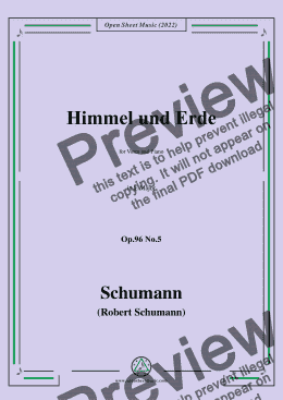 page one of Schumann-Himmel und Erde,Op.96 No.5,in E Major