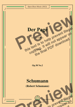 page one of Schumann-Der Page,Op.30 No.2,in F Major