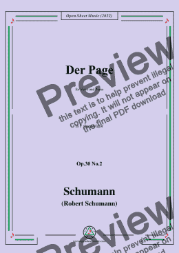 page one of Schumann-Der Page,Op.30 No.2,in F sharp Major