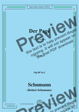 page one of Schumann-Der Page,Op.30 No.2,in A flat Major