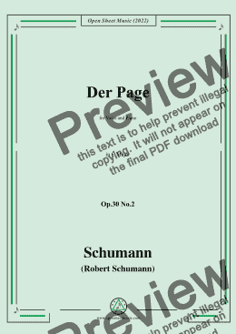 page one of Schumann-Der Page,Op.30 No.2,in C Major