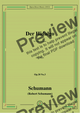 page one of Schumann-Der Hidalgo,Op.30 No.3, in F Major