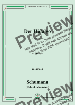 page one of Schumann-Der Hidalgo,Op.30 No.3, in G flat Major