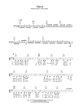 page one of Maria (Lead Sheet / Fake Book)