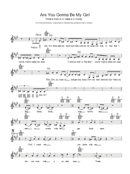 page one of Are You Gonna Be My Girl (Lead Sheet / Fake Book)