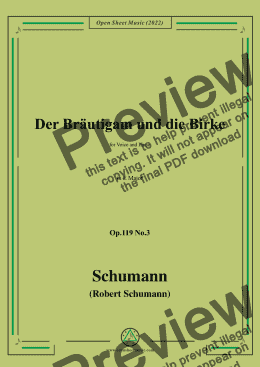 page one of Schumann-Der Brautigam und die Birke,Op.119 No.3,in E Major