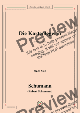 page one of Schumann-Die Kartenlegerin,Op.31 No.2,in E Major