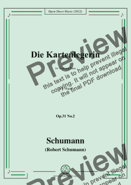 page one of Schumann-Die Kartenlegerin,Op.31 No.2,in F Major