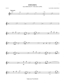 page one of Sweden (from Minecraft) (Flute Solo)