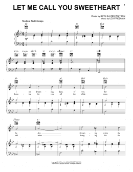 page one of Let Me Call You Sweetheart (Piano, Vocal & Guitar Chords (Right-Hand Melody))