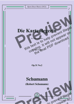 page one of Schumann-Die Kartenlegerin,Op.31 No.2,in D flar Major